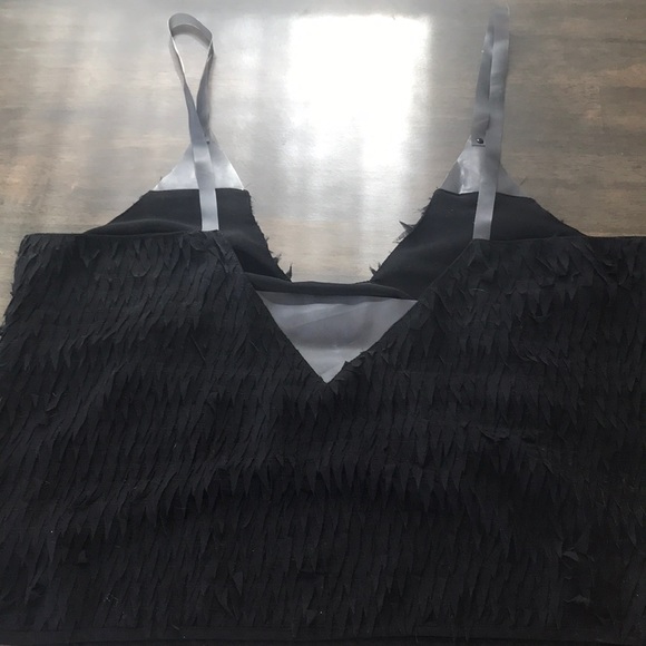 NastyGal black crop top with triangles. - Picture 2 of 3